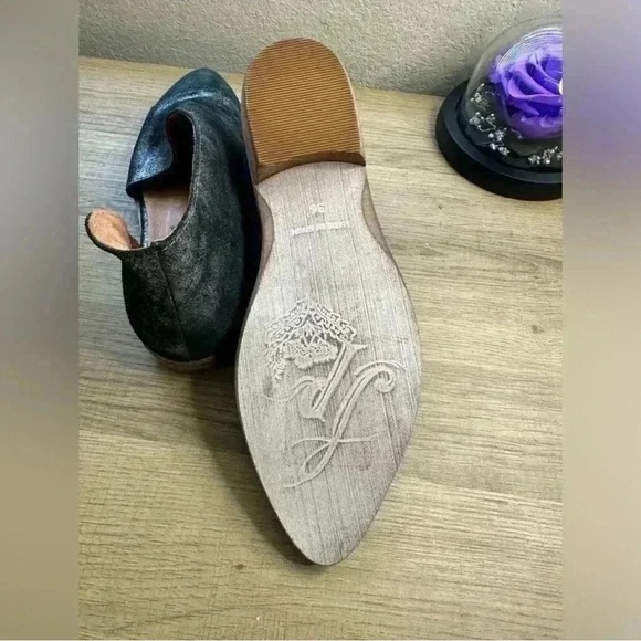 Free People Royale D’Orsay pointed toe Flats Metallic Onyx Silver leather - Picture 5 of 5